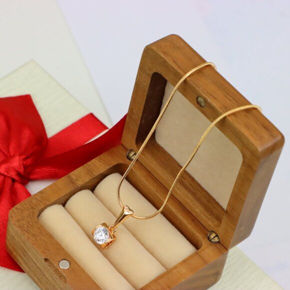 "Rose Gold Mini Pendant with Solitaire CZ – Elegant, XPPT1264 - Picture 13 of 13